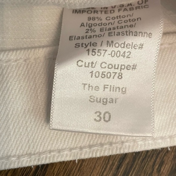 Current Elliott white wide leg denim jeans size 30 - Picture 3 of 4